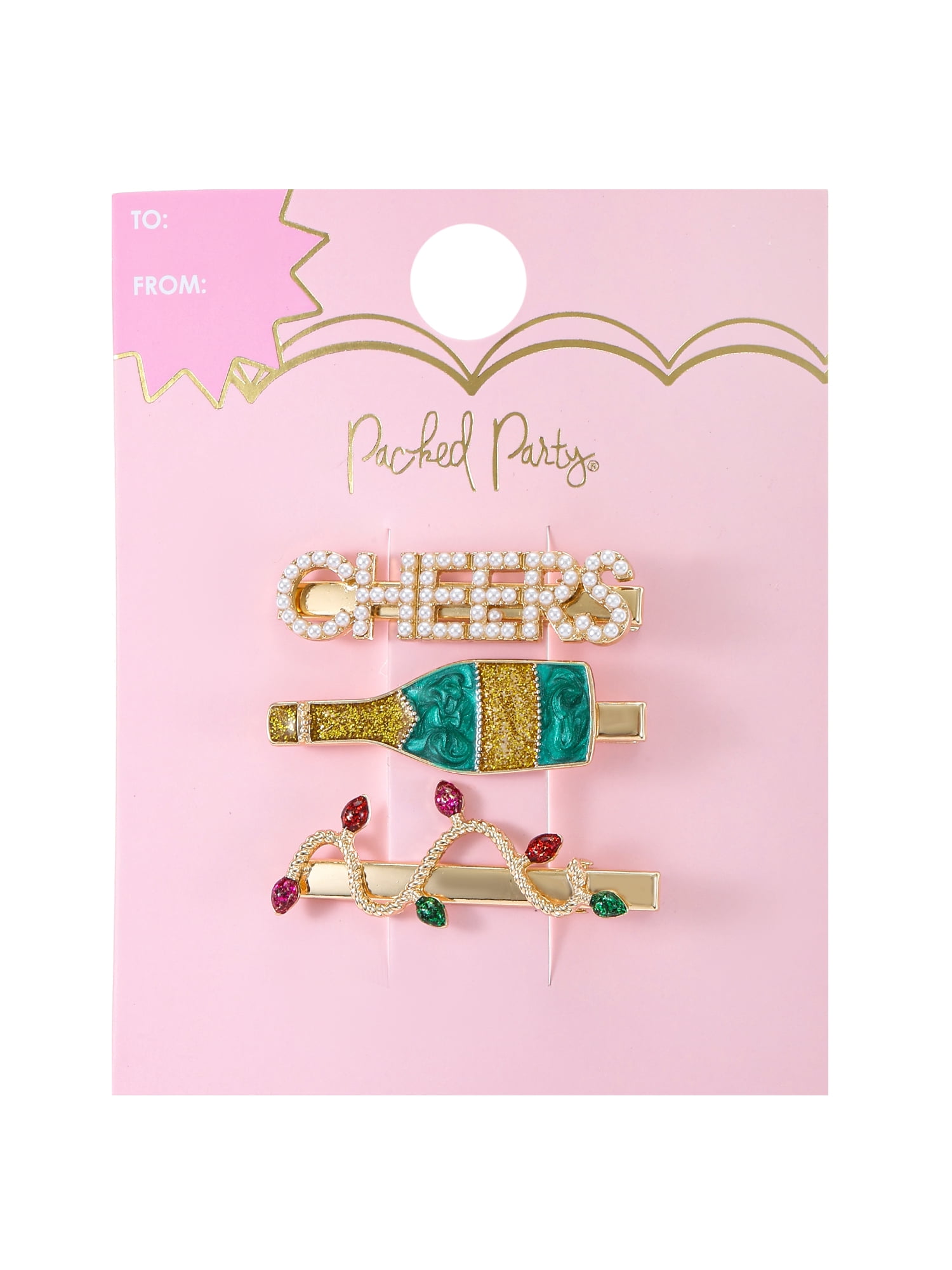 Packed Party Holiday Cheers Hair Clips, Set of 3