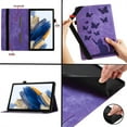 thumbnail image 5 of ELEHOLD Leather Case for Amazon Fire HD 10 (9th Generation) Flip Folio Case with Butterflies & Cat Pattern Built-in Card Holders Elastic Band Anti-Slip Kickstand Full Protective Shockproof Case,purple, 5 of 8