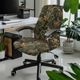 thumbnail image 2 of Renewold Camo Hunting Forest Pine Cone Office Chair Cover Universal Rotating Boss Chair Cover Printed Desk Chair Protector Stretch Fabric Cover with Elastic Bottom, S, 2 of 7