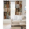 thumbnail image 2 of Floral Patchwork Blackout Curtains for Bedroom Living Room Darkening Curtains 54 Inch Long Vintage Country Geometric Flower Short Curtain for Small Window Treatment Insulated Grommet Drapes 52"x54"x2, 2 of 9