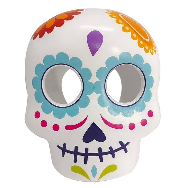 Portavelas de Halloween Way to Celebrate Calavera Cerámica Blanca 10.5 cm