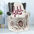 thumbnail image 4 of Saying Soft Flannel Fleece Throw Blanket, Hand-drawn Lettering Relax Message with Traditional Ornamental Floral Style, Cozy Plush for Indoor and Outdoor Use, 50" x 70", Multicolor, by Ambesonne, 4 of 5