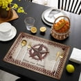 thumbnail image 3 of Western Star Retro Placemats Set of 4, Country Texas Stars Res Buffalo Plaid Placemats for Dining Table, Place Mats for Kitchen Tabletop, Waterproof Wipeable Dining Table Mats Set, 3 of 9