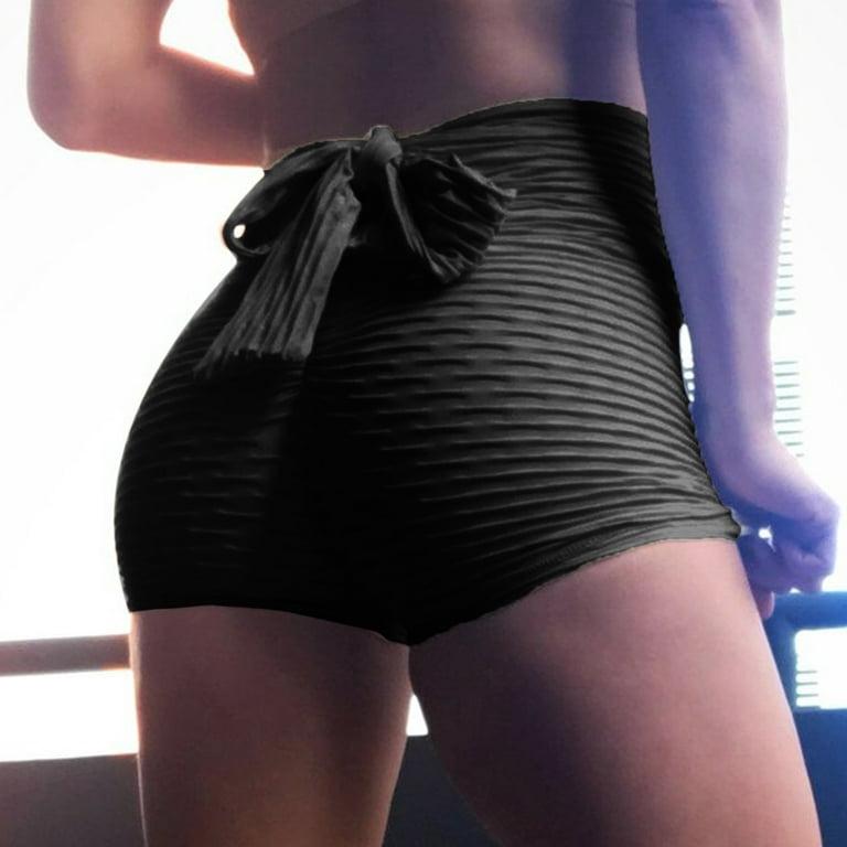 RQYYD Reduced Womens High Waisted Yoga Pants Tummy Control Bow