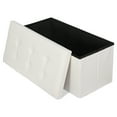 thumbnail image 4 of ZENY 30" Folding Storage Ottoman Bench Entryway MDF PVC Faux Leather Finish, White, 4 of 11