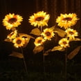 thumbnail image 3 of Lámpara Solar Girasol para Exteriores Patio Villa Balcón Jardín Girasol Simulada Lámpara Noche para Césped (1 Pieza) Modelo Solar: 3 Cabezales 1 (Observaciones Sobre El Pedido Enviado Con Caja)), 3 of 9