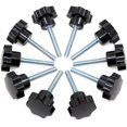 thumbnail image 1 of 10pcs M6x40 threaded clips Black plastic star button knob for machine tools, 1 of 5