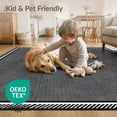 thumbnail image 4 of ODIKA 6'x9' Washable Area Rug Black White Herringbone Symmetrical Grid Contemporary Floor Covering for Dining Room, Under Table, Office Décor, Non-Slip Chair-Friendly, 4 of 7
