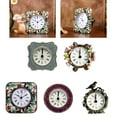 thumbnail image 2 of WINDLAND Classical Floral Alarm Desk Clock with Enamel Finish, Decorative Small Table Clocks for Bedroom or Study, 2 of 21