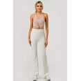 thumbnail image 6 of Pillowy Soft Fold Over High Waist Flare Pants - Sand, 6 of 10