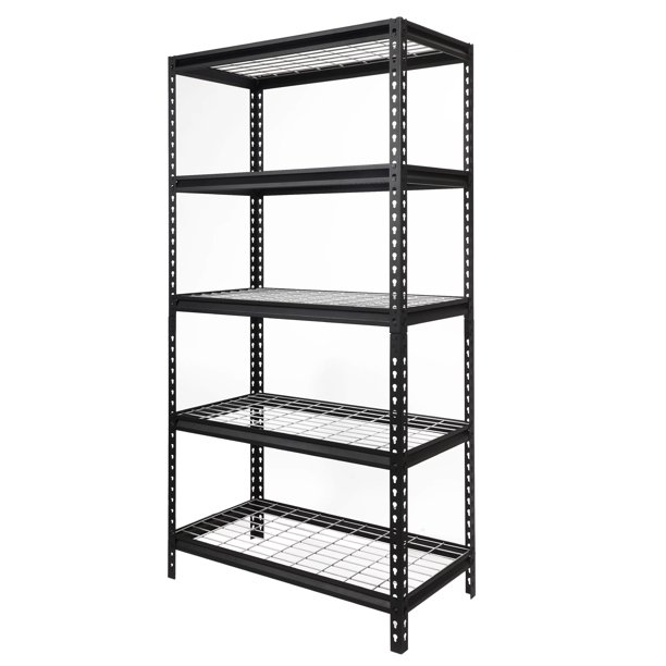 36” W x 18” D x 72” H 5Shelf Freestanding Shelves Rack Black