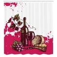 thumbnail image 3 of Ambesonne Wine Shower Curtain, Vintage Abstract Sketch, 69"Wx84"L, Olive Green Hot Pink, 3 of 3