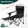 thumbnail image 2 of 2-Pack Reclining Camping Chairs - Adjustable with Footrest & Headrest, 264lb Capacity, 600D Oxford (Gray/Blue), 2 of 14