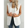 thumbnail image 4 of DOKOTOO Classic Elegant Sleeveless Blazer Vest - Spring & Summer Trendy Lapel Collar Waistcoat for Women, 4 of 7