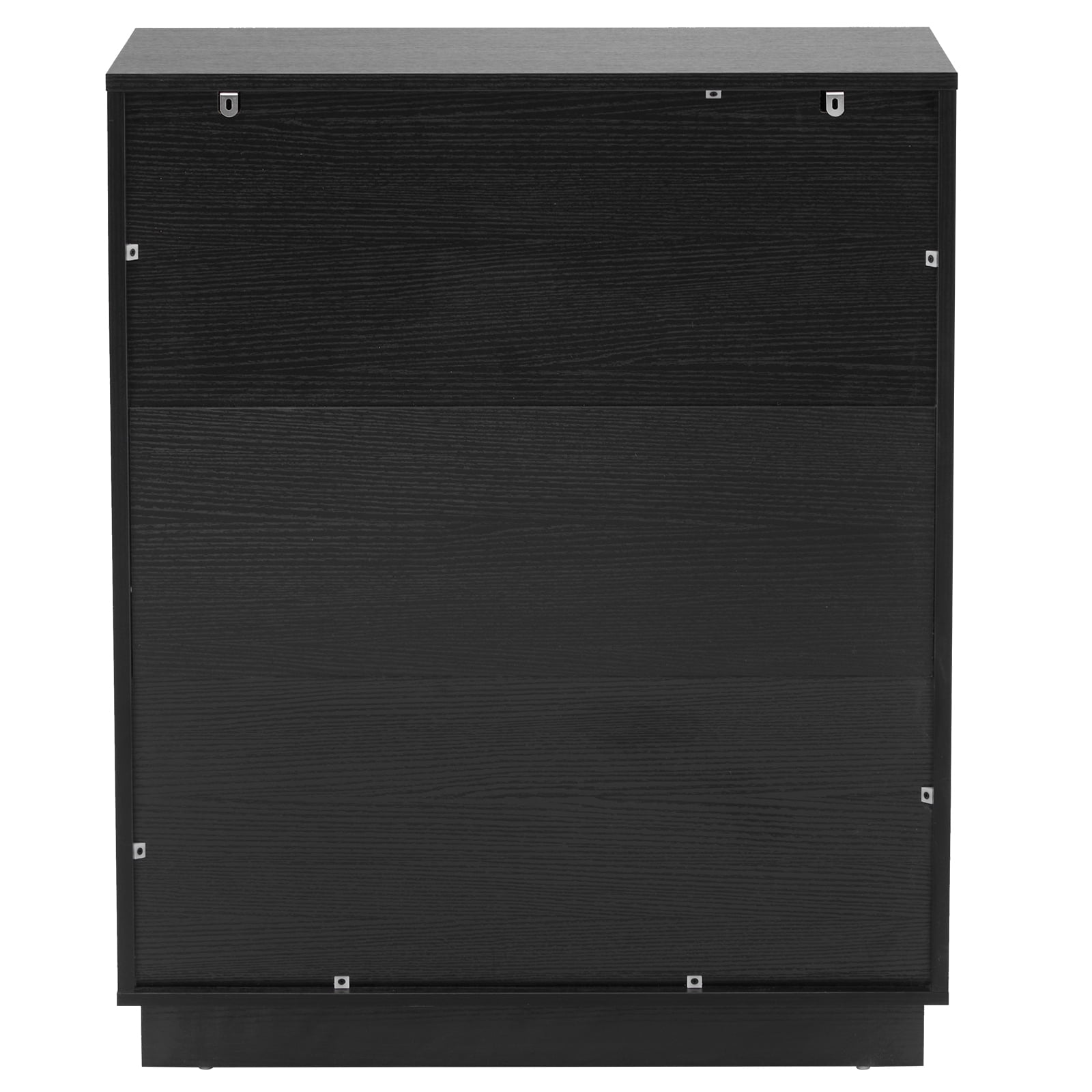 Four-Level Cabinet with Five Drawer, Black P2 Particle Board and Density Board Wavy Pattern Drawer