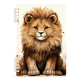 thumbnail image 2 of Lion Leaves Browm Ring Binder Notebook Journey Note Diary College Ruled Spiral Notebook Study Loose Leaf Paper A5 60 Pages, 2 of 8