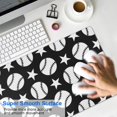 thumbnail image 4 of Long Mouse Pads for Desk,Black White Baseball Stars Pattern Desk Mats on Top Of Desks, Desk Mouse Pad Extra Large with 3mm Non-Slip Base and Stitched Edge for Gaming,Office,Work,Home 31.5"x15.7", 4 of 6
