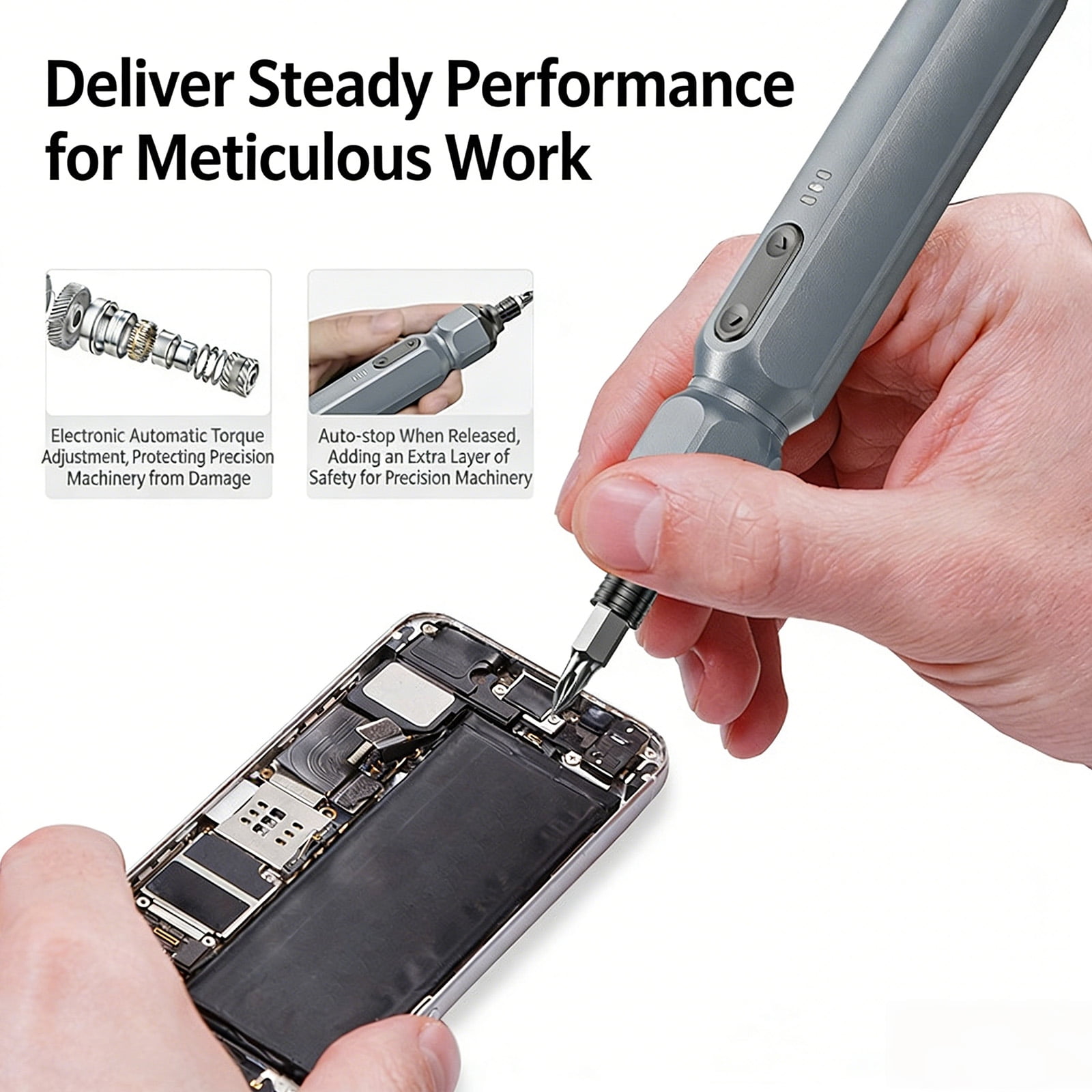 Rechargeable Cordless Electric Screwdriver Power Tool Small Drill for Computer Outdoor Repair