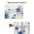 thumbnail image 6 of Navy Blue Floral Living Room Curtains 2 Panel, Spring Flowers Butterflies Watercolor Cafe Window Treatment, Extra Long Farmhouse Bedroom Bathroom Kitchen Curtains Drapes 104"x72", 6 of 6
