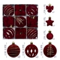 thumbnail image 2 of 35-Piece Burgundy Christmas Ornament Set, Red and Gold Glitter Christmas Balls, 2.36 Inch Shatterproof Tree Ornaments with Stars and Bows, 2 of 6