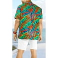 thumbnail image 3 of LA LEELA Men's Men Vacation Beach Shirt Holiday Hawaii Shirt Short Sleeve Summer Tops Button-Down Collar Shirts For Men S Tropical, Multi, 3 of 5
