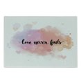 thumbnail image 1 of Love Cutting Board, Dreamy Pastel Pinkish Colors Hearts Romantic Phrase About Love and Relationship, Decorative Tempered Glass Cutting and Serving Board, Small Size, Peach Lilac Black, by Ambesonne, 1 of 1