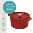 thumbnail image 4 of The Pioneer Woman 5-Quart Enamel Cast Iron Dutch Oven with Lid,  Red, 4 of 16