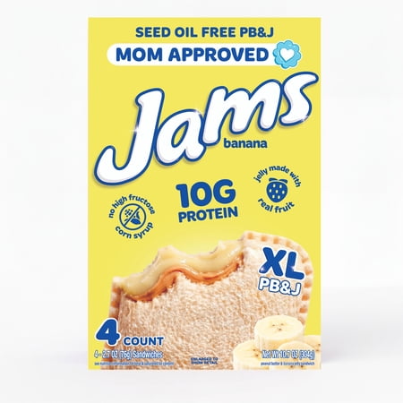 Jams Banana Protein 10g PB&J Frozen Sandwiches 4 Count, 10.7 oz