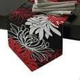 thumbnail image 2 of Dahlia Red White Chrysanthemum Table Runner Table Flag Home Party Decorative Tablecloth Table Runners, 2 of 5