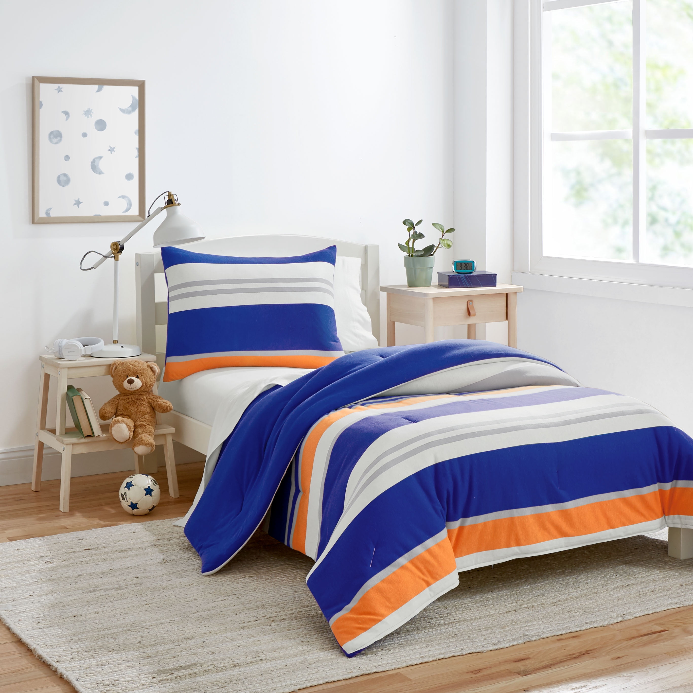 Twin Multi Stripe Reversible Comforter Pillowfort 