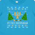thumbnail image 4 of Inktastic My 1st Chrismukkah Sweater Style with Menorah and Trees Boys or Girls Baby T-Shirt, 4 of 5
