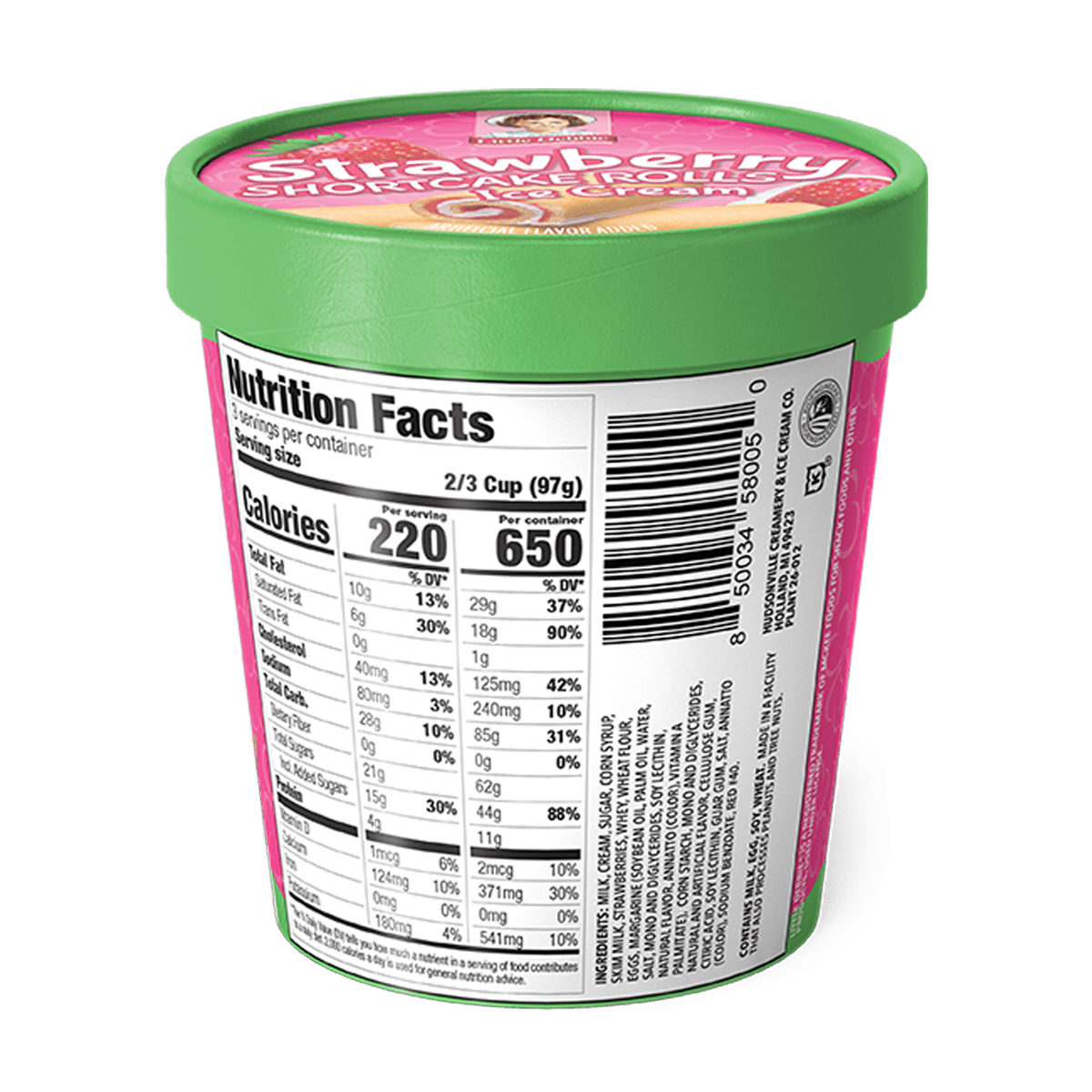 Little Debbie Strawberry Shortcake Ice Cream Pint, 16 Fl Oz, 1 Count