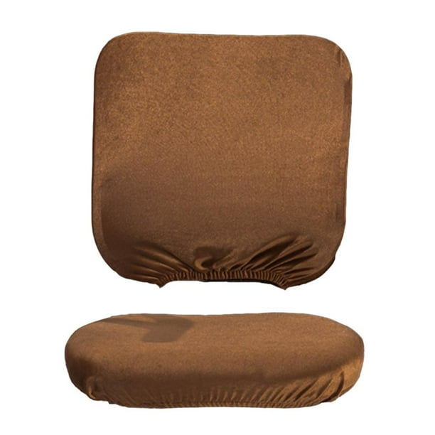 2 fundas elásticas para silla giratoria de escritorio de computadora de oficina, fundas para respaldo y asiento. marrón
