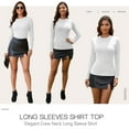 thumbnail image 5 of ANYFIT WEAR Women's Long Sleeve Shirt Crew Neck Slim Fit Tops Layer Basic T-Shirt Going Out T-Shirt, 5 of 6