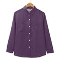 thumbnail image 4 of ManxiVoo Womens Spring Summer Long Sleeve Shirt Breathable Loose Fit Top for Casual and Office Wear XXL Size Purple, 4 of 9