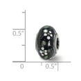 thumbnail image 2 of Fancy Bead White Sterling Silver Glass Reflections Flower Glitter Black Italian Bead, 2 of 3