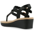 thumbnail image 6 of Journee Womens Bianca Wedge Heel Buckle Sandals, 6 of 10