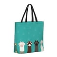 thumbnail image 2 of Naloa Cute Cat Paw And Dog Tote Bag for Women, Foldable Tote Bag With Zipper, Large Shoulder Bag, Top Handle Handbag for Travel, Work, Shopping, 2 of 9
