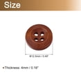 thumbnail image 2 of Uxcell 50Pack Wooden Buttons 12.5mm 4 Hole Round Wood Sewing Button Craft, Red Brown, 2 of 4