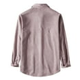 thumbnail image 4 of Lroveb Men's Casual Solid Corduroy Shirt Long Sleeve Pocket Turn-Down Collar Top Mens Top, 4 of 7