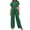 Green, variant on Women's 2 Piece Outfit Set, Short Sleeve Crop Top and High Waisted Wide Leg Trousers with Drawstring, Casual Summer Matching Set, Beach Cover Up and Loungewear Set​-Beige
