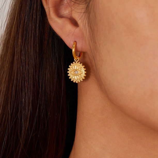 Pendientes de zirconia incrustada de estilo europeo y retro para mujer, joyería de moda y versátil, pendientes de titanio de alta gama con temperamento