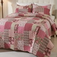 thumbnail image 2 of Evenhug Quilts 3-Piece King Bedding Set Red Patchwork Floral Quilt Set With Shams, 2 of 10
