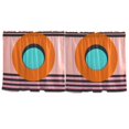thumbnail image 7 of Yayeee Kitchen Curtains Tier Set of 2 Light Filtering 57"x36" Over Sink Window Panels, Orange Circle, 7 of 7