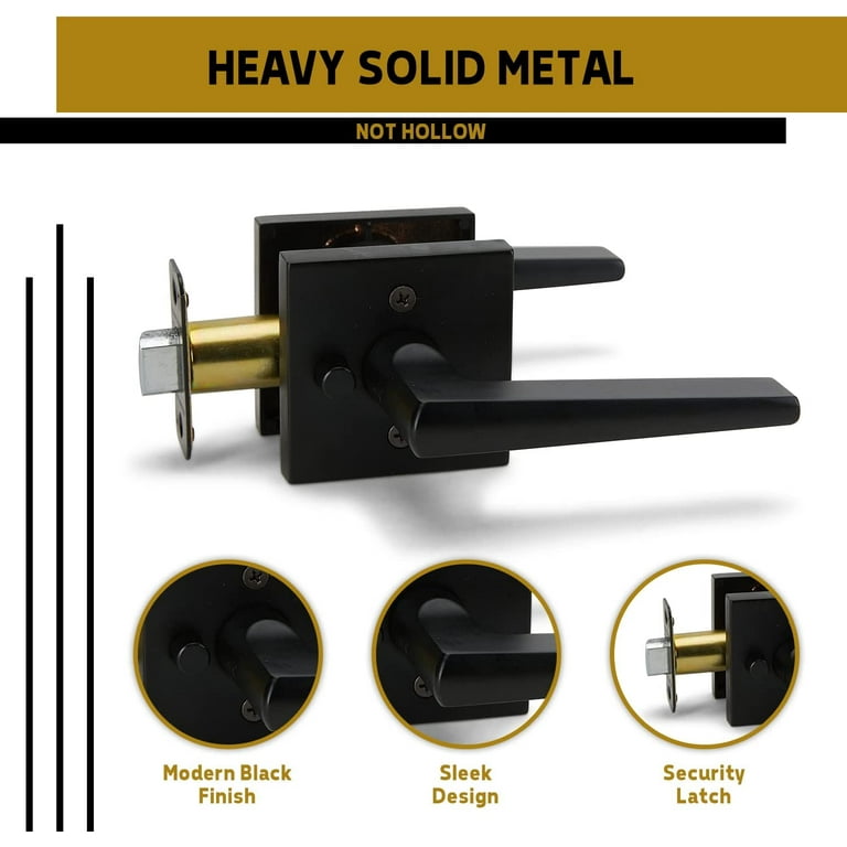 Mega Handles Privacy I Lever Door Lock Handle Set for Hallway