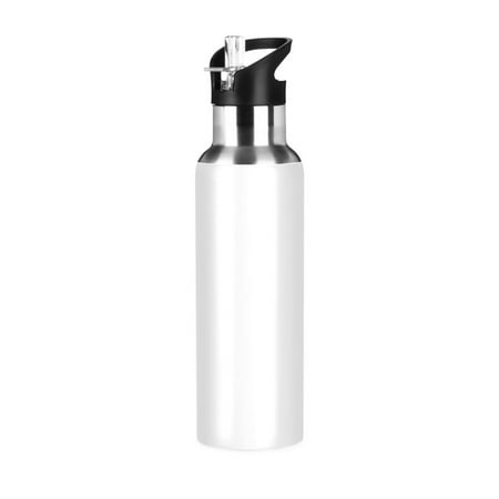 

ALAZA White Water Bottle Insulated Flask Stainless Steel Straw Lid 20 oz