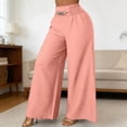 thumbnail image 3 of Palazzo Pants for Women 2026 Trendy Elastic High Waist Wide Leg Flowy Casual Loose Dressy Pants Vintage Trousers, 3 of 9
