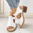 thumbnail image 5 of Fukaraa Orthotic Wedge Sandals Women Peep Toe Heel Zipper, 5 of 6