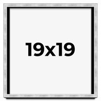 19x19 Frame Brushed Silver Solid Wood Picture Frame | 0.75 Inch Moulding Width | Rabbet Depth 0.75