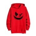 thumbnail image 5 of Lorytime Workout Hoodies for Men Printted Sweatshirt Buttom Long Sleeve Drawstring Pullover with Pocket Tops Red M, 5 of 5